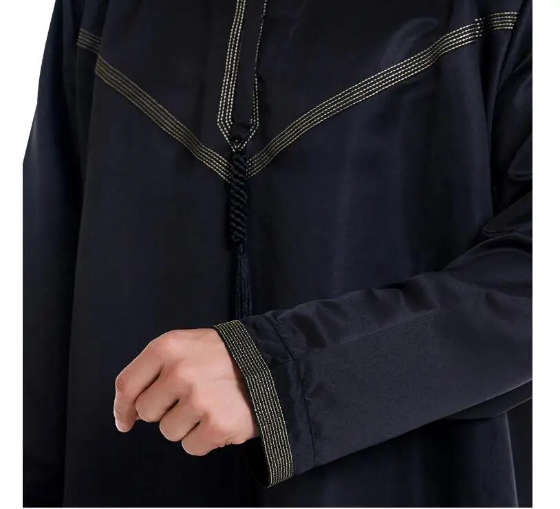 

Islamique Vetement Arabe Homme Muslim Abaya Man O Neck Robe for Men Saudi Arabia Dubai Long Robe Musulmane Kuftan Moroccan Men