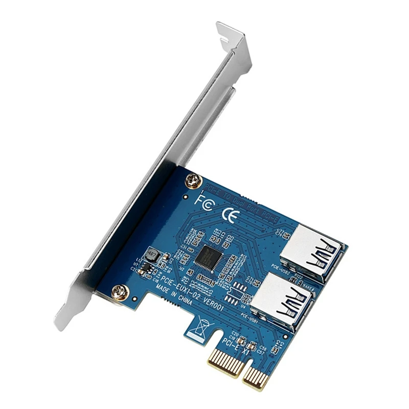 

PCIE 1 to 2 Expansion Card PCIE to 2 Port USB3.0 6Gb/S Graphics Expansion Card for Bitcoin Miners