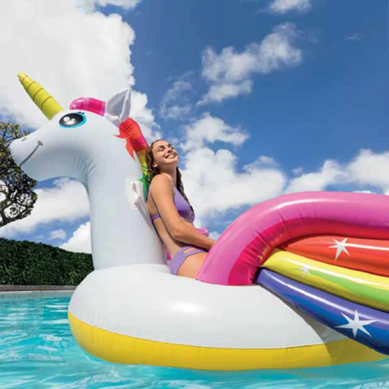 Надувной Радужный Pegasus Единорог 2 м поплавок для бассейна коврик загара круг