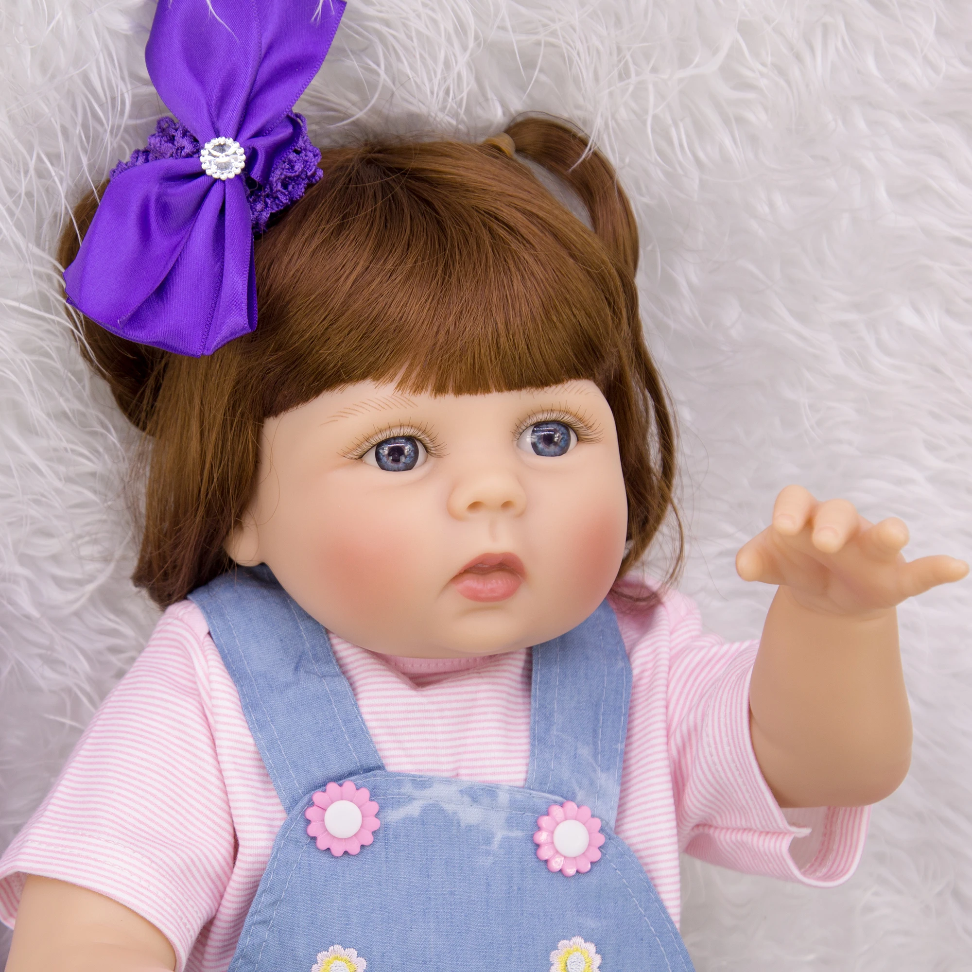 Кукла реборн KEIUMI 23 дюйма с кудрями своими руками полностью силиконовый винил