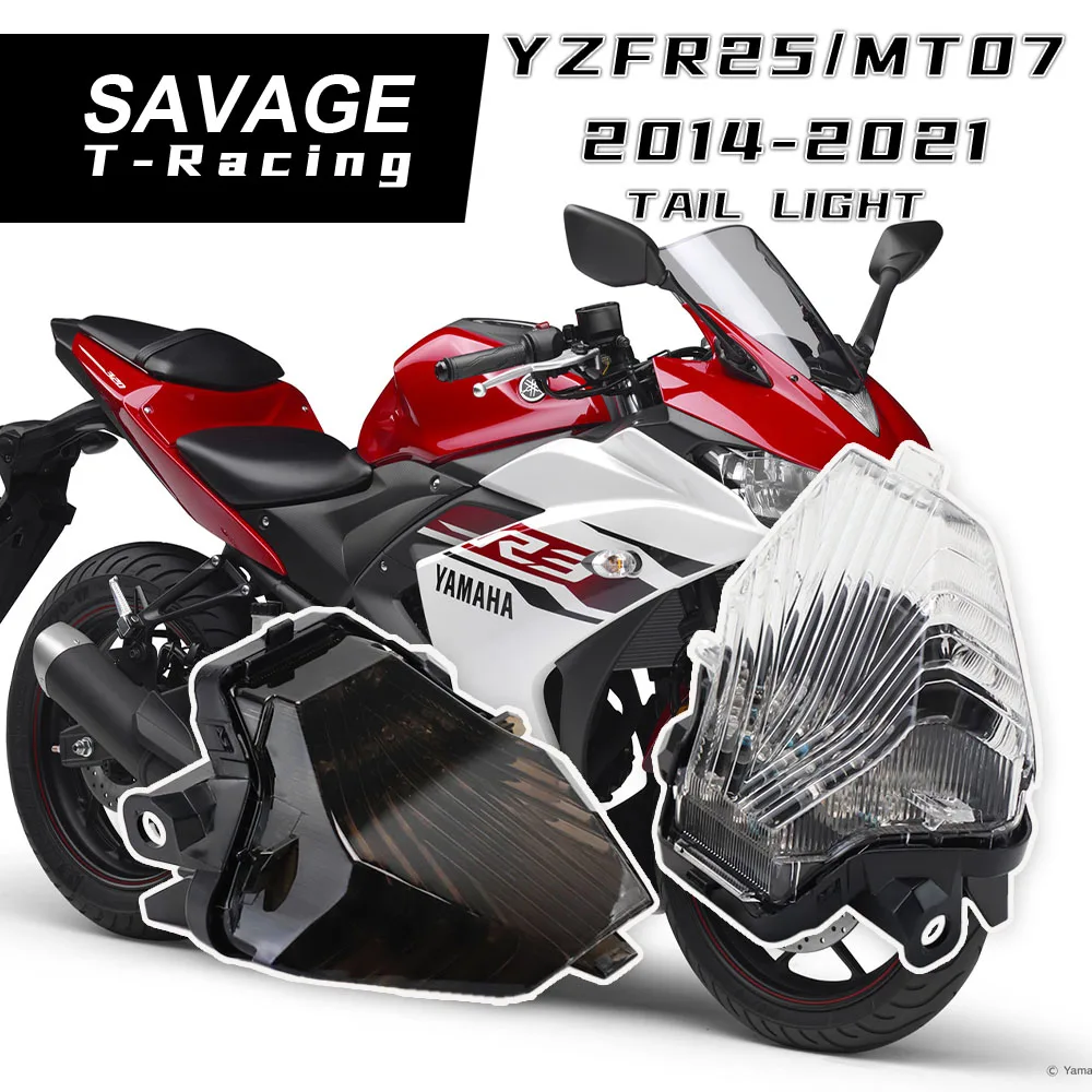 

Светодиодный задний фонарь для YAMAHA MT07 FZ07, поворотники YZF R25 R3 MT25 MT03 MT FZ 07, аксессуары для мотоциклов, встроенная фара