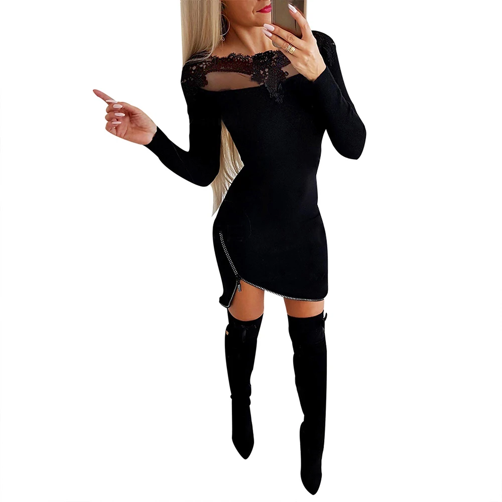 

Кружевные сетчатые платья с вырезом лодочкой, облегающее платье с сумочкой, облегающее платье, женское элегантное весеннее мини-платье с дл...