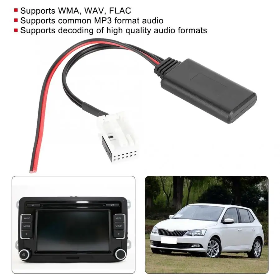 Автомобильный bluetooth-адаптер беспроводной Bluetooth аудио Музыка MP3 AUX провода кабель Разъемы для адаптеров для Audi Skoda RCD RNS