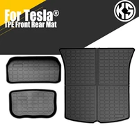 for tesla model 3 s y x 2017 2021 3d trunk mat customized front rear mat cargo liner waterproof protective pads tpo tpe rubber