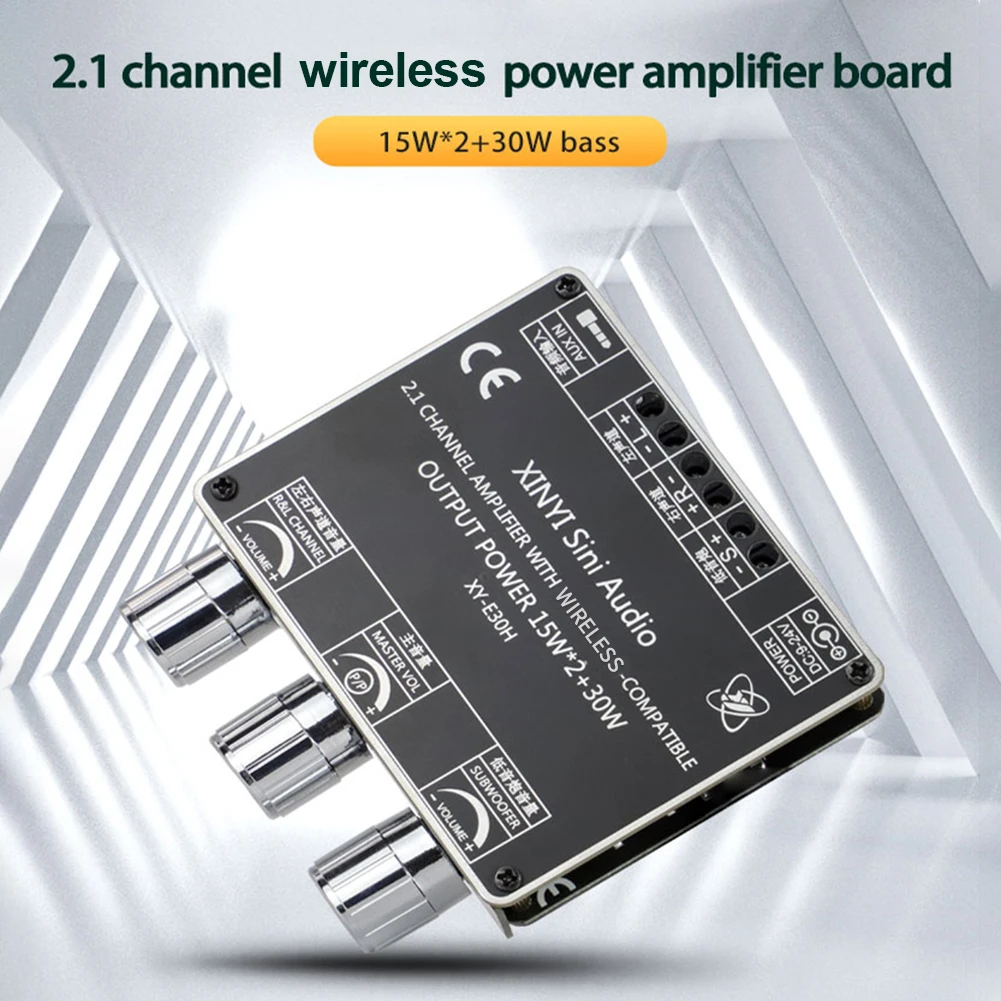 

XY-E30H 2.1 Channel Bluetooth 5.1 Audio Power Amplifier Board 2X15W+30W High And Low Bass Stereo Subwoofer APP Module Audio AMP