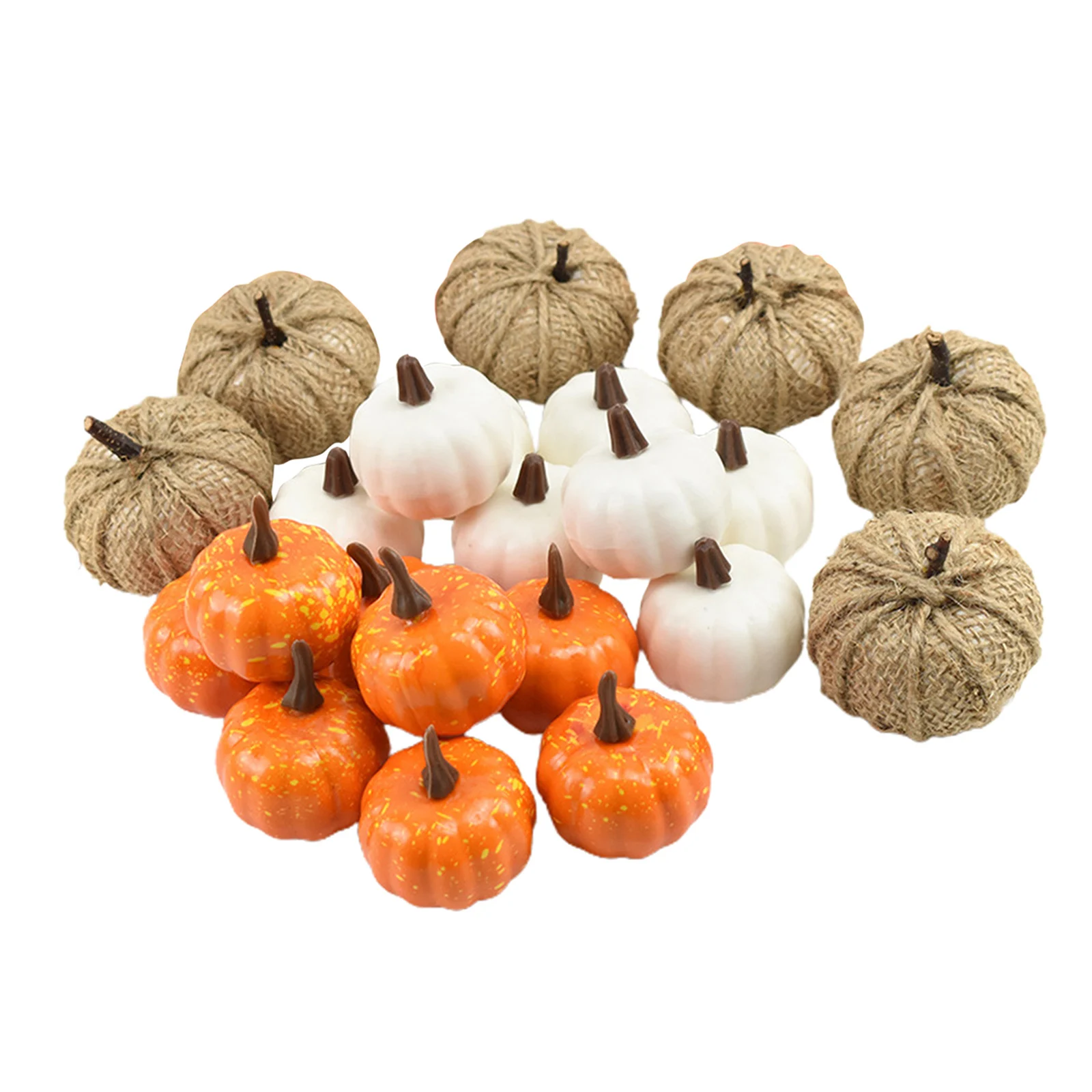 

Bulk Assorted Rustic Harvest Foam Mini Fake Artificial Pumpkins for Halloween ,Thanksgiving, Decorations, Decor
