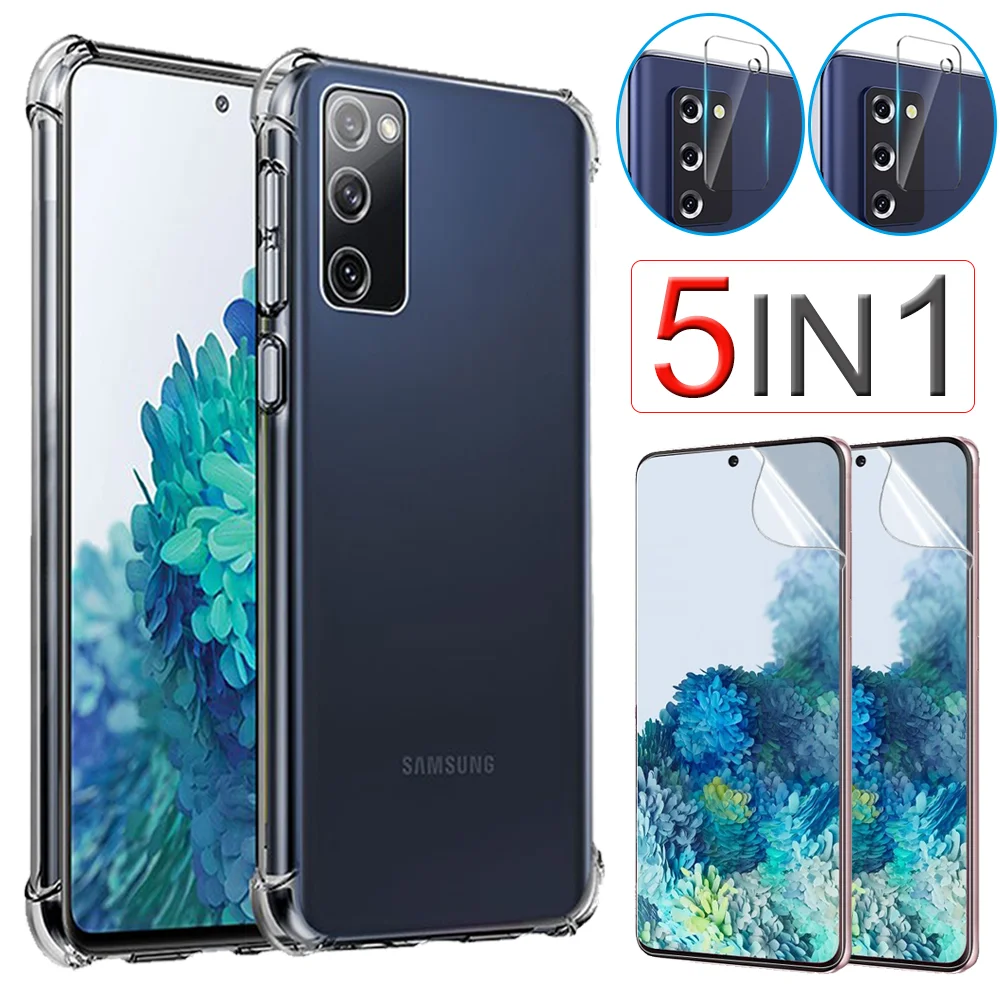 

S20 FE Case, Seamless Fitted Hydrogel Film + Transparent Silicone Cover for Samsung Galaxy S20-FE / S21-Ultra Shockproof Case