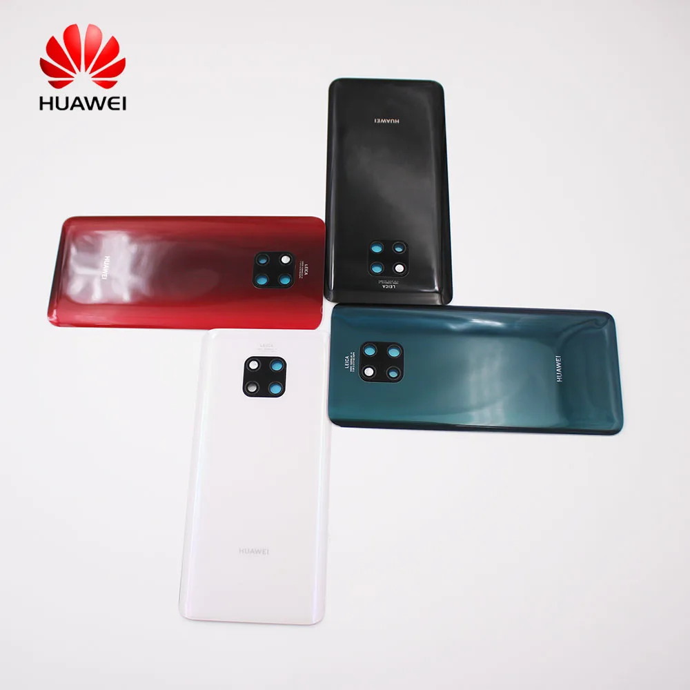 

Задняя стеклянная крышка для Huawei Mate 20, Крышка батарейного отсека Mate 20 Pro, запасная панель, запасная часть + объектив камеры