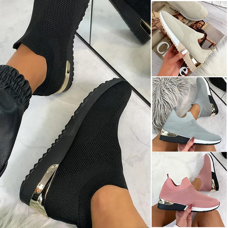

Женские туфли Кроссовки элегантные эластичные слипоны на плоской подошве для женщин сетчатая верхняя искусственная кожа для женщин 2021