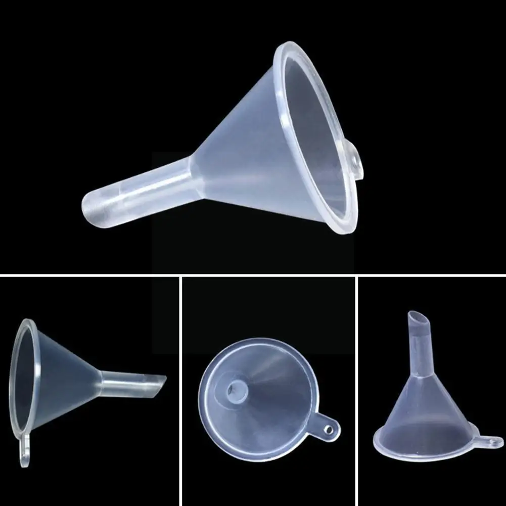 10pcs Mini Plastic Funnel Small Mouth Liquid Oil Funnels Supplies Tools Laboratory Makeup Tools Perfume Dispensing Toner Sc G4B0