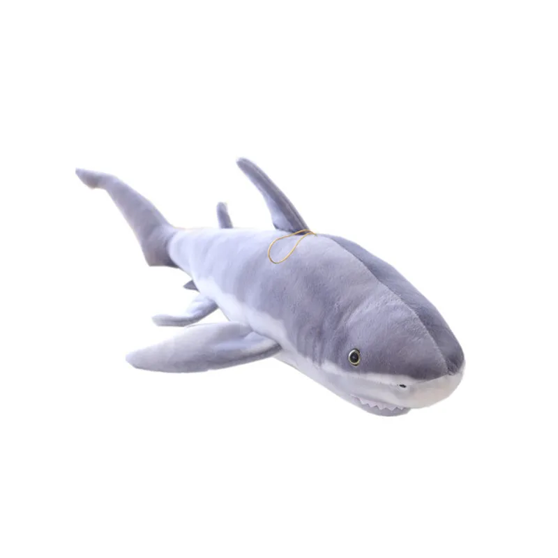 Simulation Shark Plush Toy Strip Sleeping Pillow Big White Shark Children Tricky Creative Toys Birthday Gift For Kids Friends images - 6