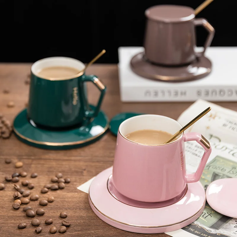 Вместительные чашки Эспрессо фарфоровые для кофе зеркальная кружка воды