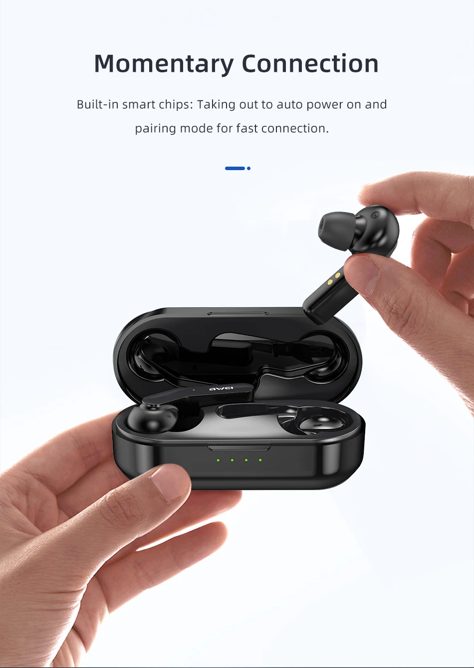 AWEI TWS Bluetooth V5.0 настоящие беспроводные наушники для зарядки с двойным микрофоном шумоподавление HiFi 6D бас игровая гарнитура сенсорное управление Качественные Наушники с микрофоном звук чистый и басс