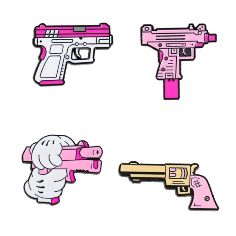 Булавки креативная мультяшная розовая брошь в виде пистолета милая японская