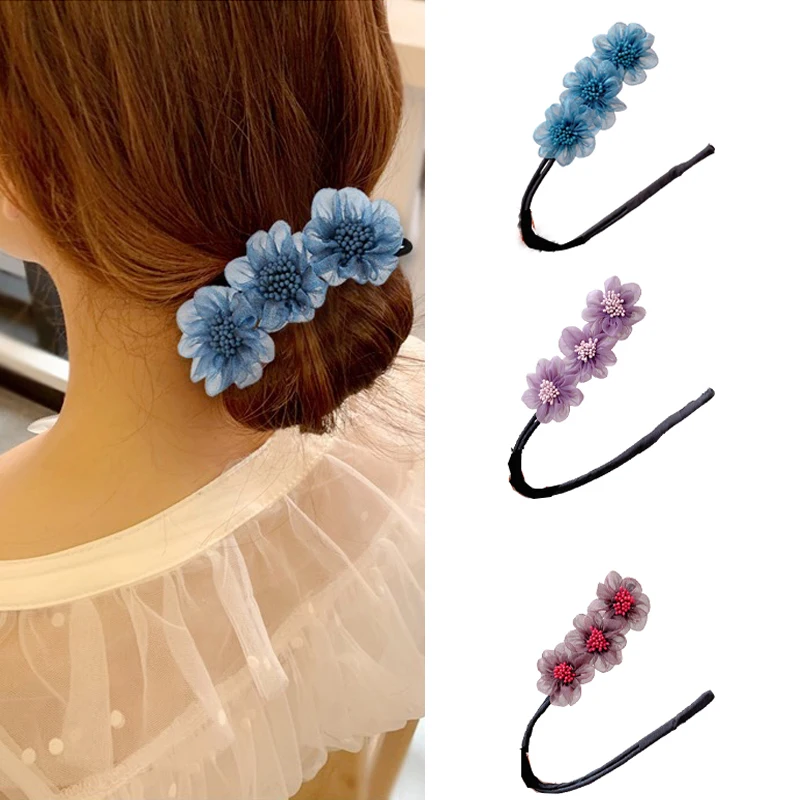

Women's Hair Bands Flower Bud Hair Tools Daily Casual Lazy Curler Hair Pins Simple Hair Accessories Elegant Hair Stick Hair Clip