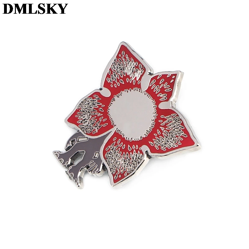 DMLSKY странные вещи Demogorgon мультфильм Металлические Булавки эмалированные Броши для женщин мужчин нагрудные булавки значок для рюкзака джинсовая брошь M3799