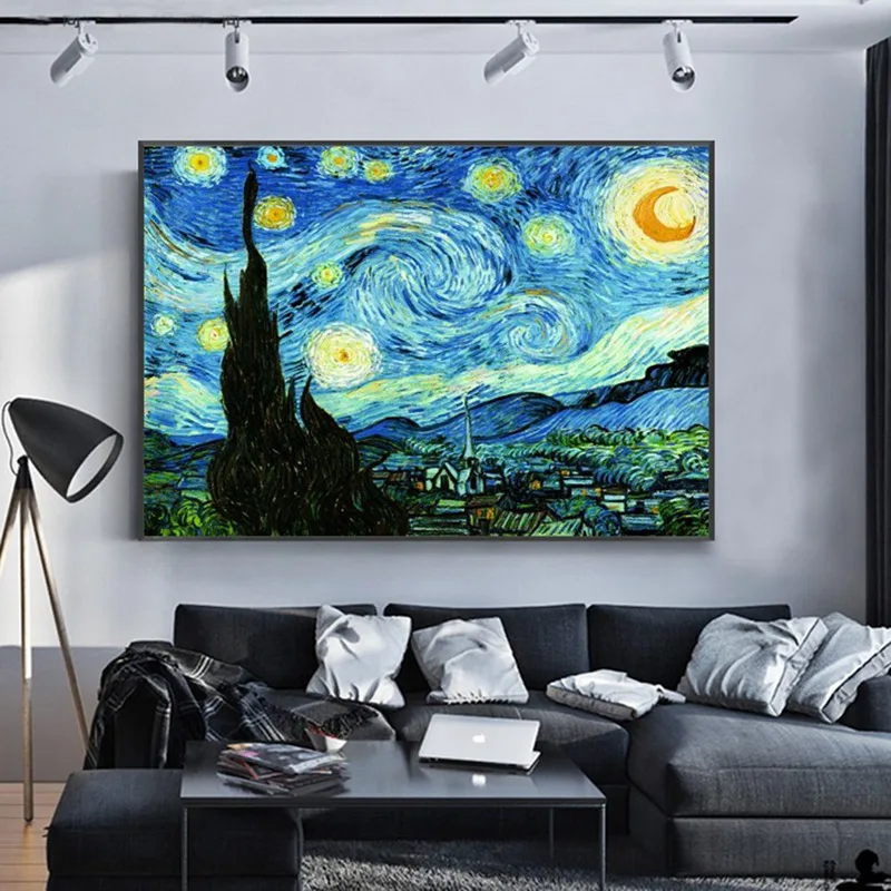 

Van Gogh Starry Night Abstract Landscape Canvas Poster Famous Classic Wall Art Print Decorative Picture Modern Living Room Decor