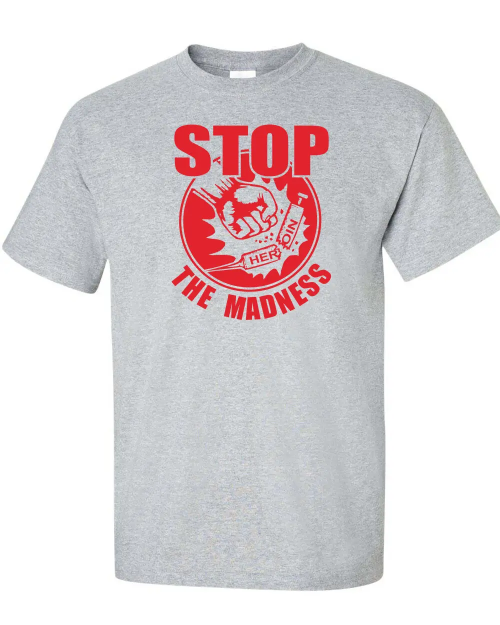 STOP THE MADNESS Мужская футболка с передозировкой от героина шприца 1156 2020