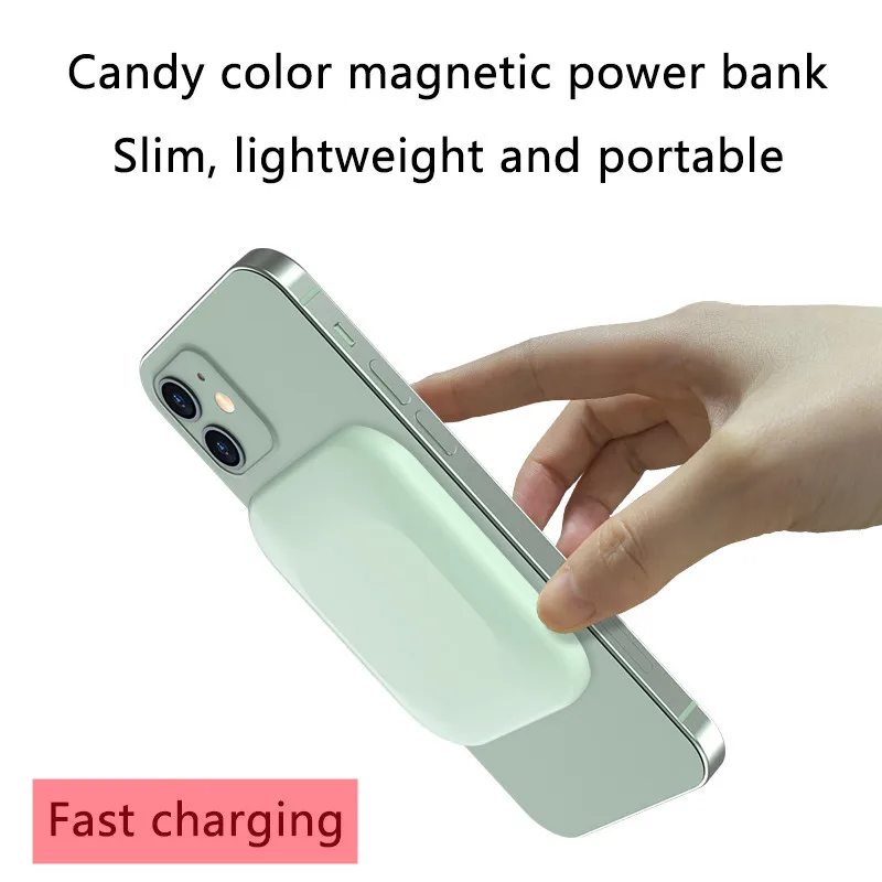 

For Magnetic Power Bank 6000mAh Mini Back Clip-on Power Bank External Battery Charger Auxiliary Battery For iPhone 12 Series