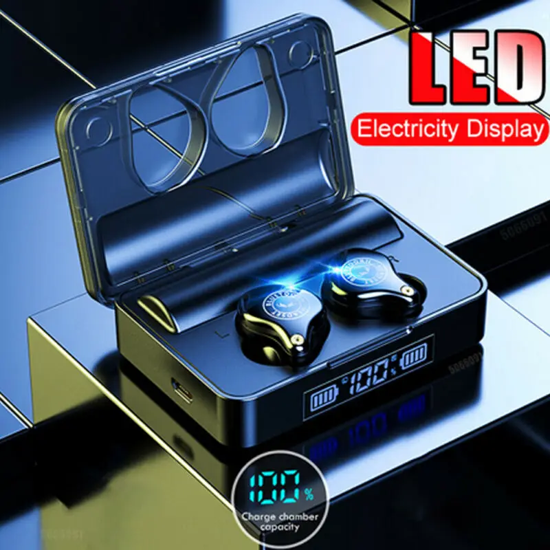 Наушники вкладыши TWS Bluetooth наушники с 3600 мАч Power Bank зарядное устройство чехол