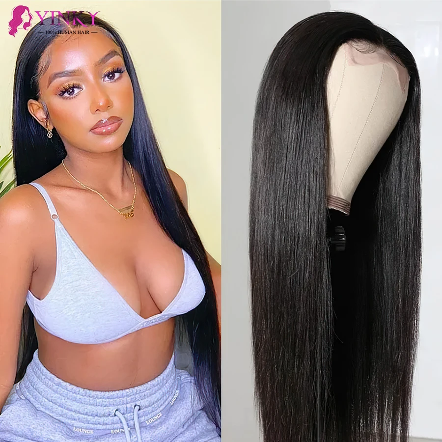 Straight Lace front Wig Human Hair Wigs 250 Density 4x4 Bone Straight Human Hair Wig Brazilian Hair Wigs for black women
