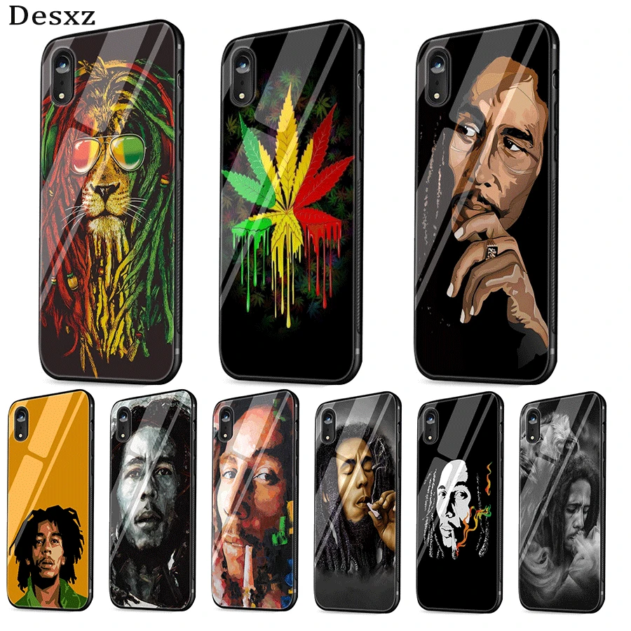 Стекло для мобильного телефона чехол iPhone 5 5S SE 6 6s 7 8 Plus XR X XS максимальный Боб Марли