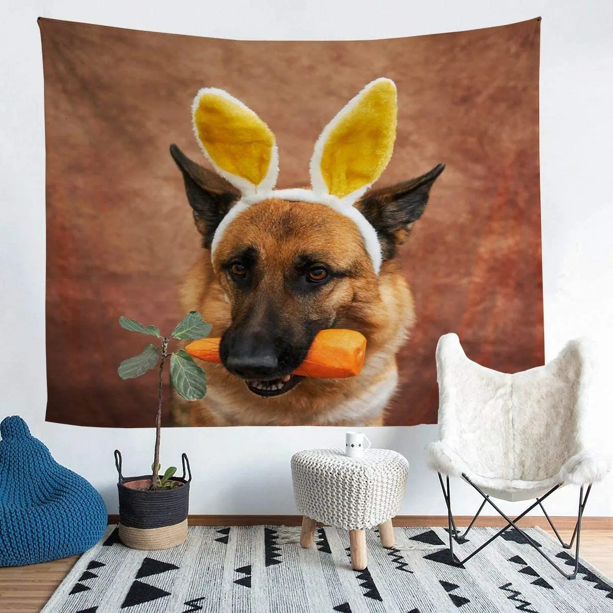 

Гобелен для детской стены с изображением собаки, немецкой овчарки
