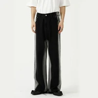 2021 fashion loose straight tie dye casual denim pants man streetwear hip hop wide leg jeans trousers men jean pant