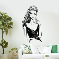 Fashion Girl Wall Stickers Decor Shopwindow Vinyl Wall Decal For Living Room Woman Bedroom Mirror Ceiling Murals Decoration Y396