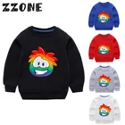 Детские толстовки KC22, Клубные радужные спортивные свитшоты с рисунком пингвина, детский пуловер, топы, осенняя одежда для девочек и мальчиков, KYT5256