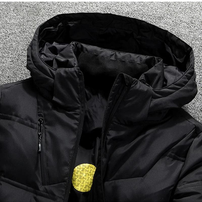 Brand Winter Jacket Men White Duck Down Parkas Jacket Men's Thick Warm Parka Jacket Overcoat Hooded Warm Parkas MWM098