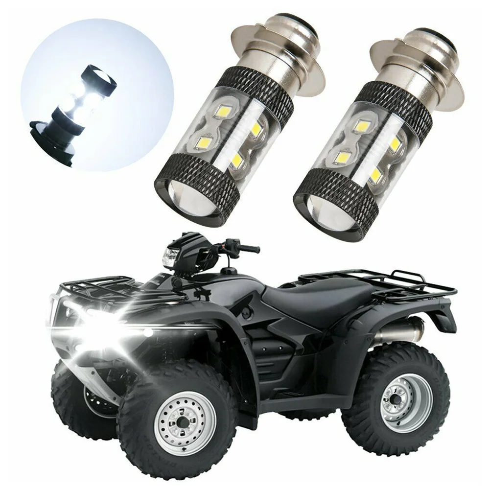 Faro LED para motocicleta, accesorios de repuesto de luz H6M blanca de 6000K para YFZ450R Rhino 700 Raptor YFM660, 2 unidades/juego