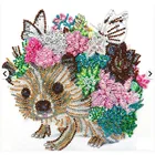 Алмазная картина сделай сам, Алмазная мозаика с цветами, собаками, совой, стразы, украшение для дома