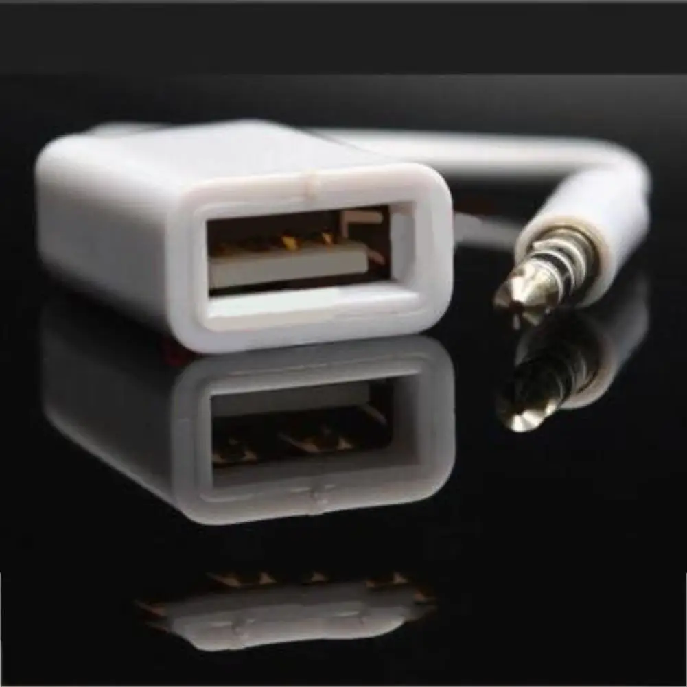 Car MP3 3.5mm Headphone Male To USB Port Adapter AUX Jack Audio Input Cord Cable in stock | Электроника