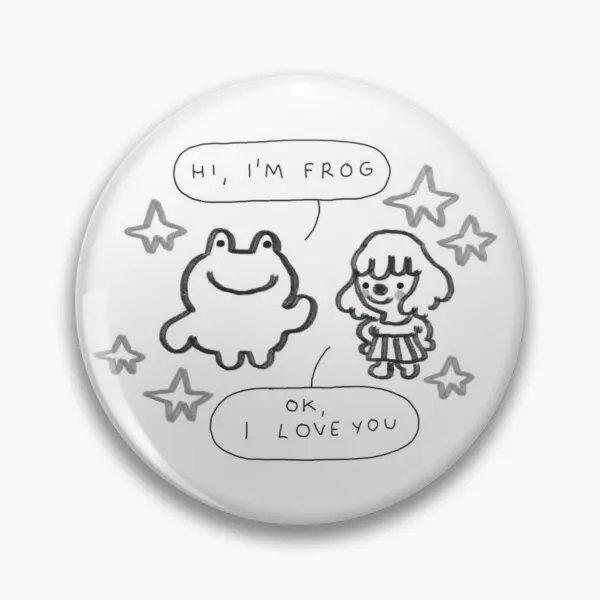 

Hi I M Frog [Индивидуальная регулировка] Мягкая булавка на пуговицы для одежды, подарок для любимого, забавный ошейник, мультяшный значок, милая ...