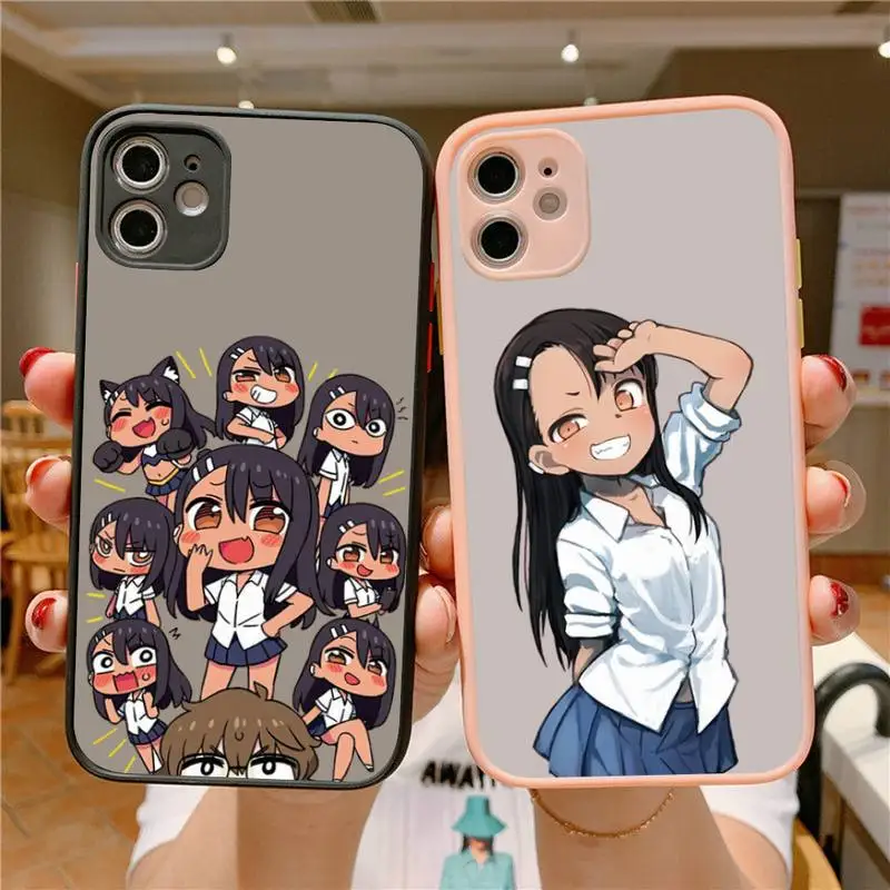 

Nagatoro cute girl Phone Case for iPhone X XR XS 7 8 Plus 11 12 pro MAX Translucent Matte Shockproof shell