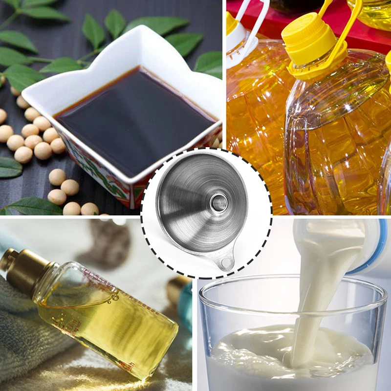 

3pcs/set Stainless Steel Cone Funnel Pour Oil Liquid Funnel Hopper Kitchen Home Tool 2021