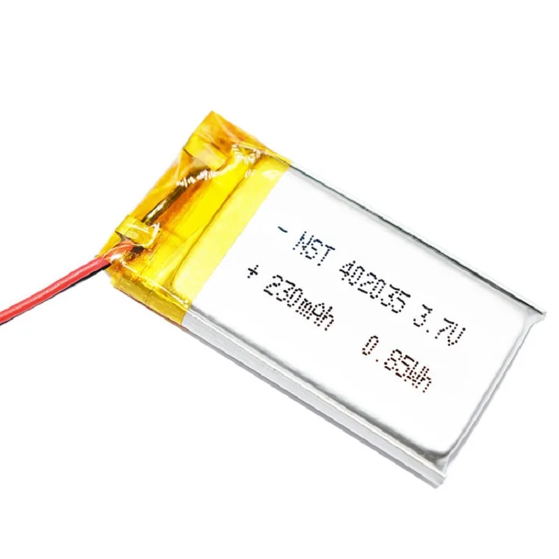 

402035 250 mah lithium polymer batteries for MP3 MP4't a MP5 small toys free shipping