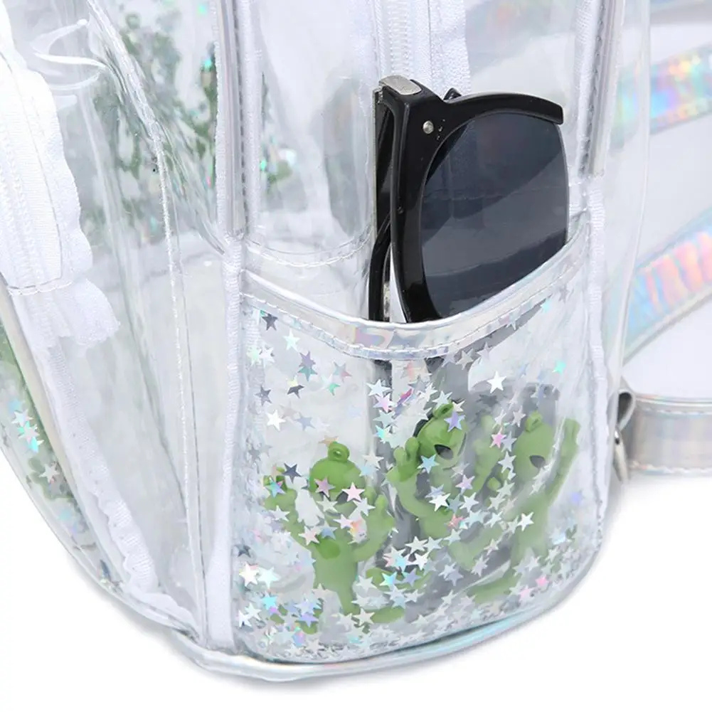 Прозрачный студенческий рюкзак свежий изолированный инопланетянин прозрачный