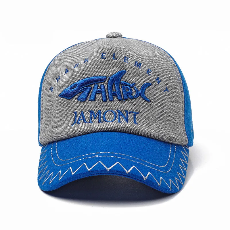 Детская зимняя теплая бейсбольная кепка с вышивкой в виде акулы Snapback ушами для