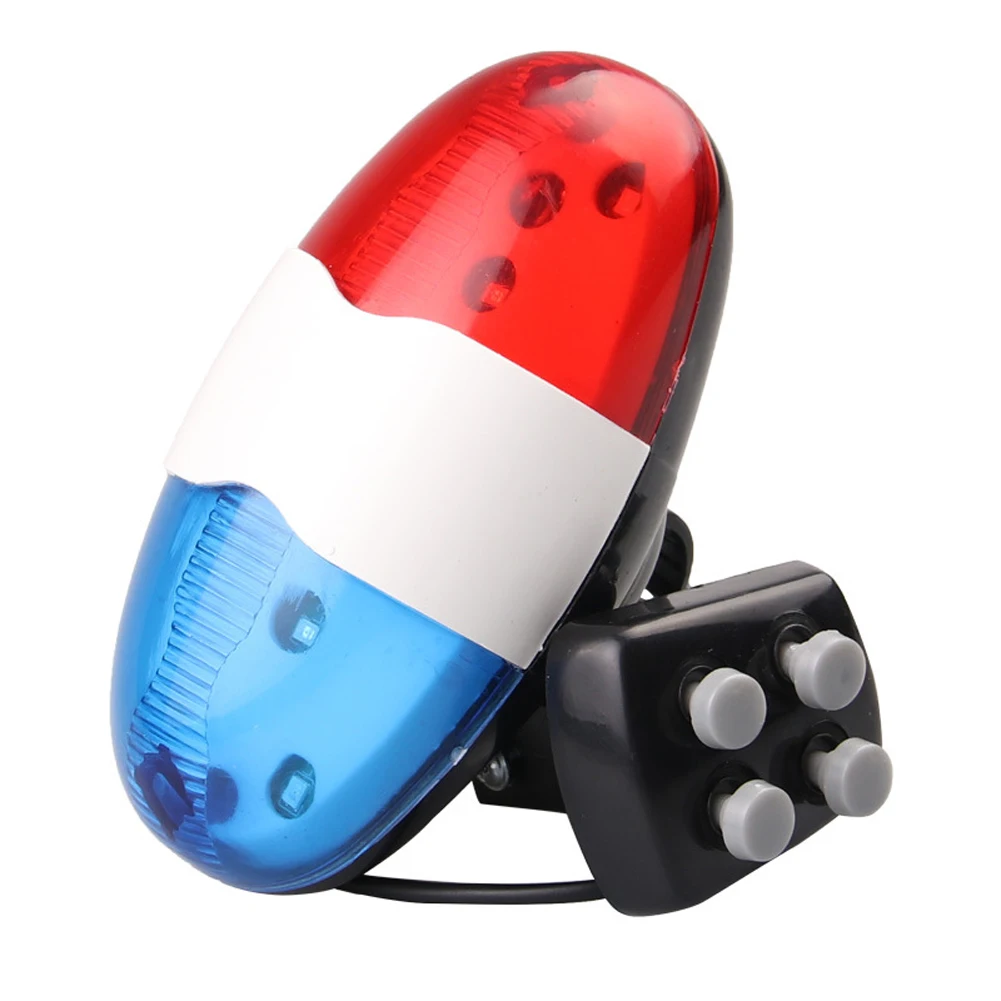 

Bicycle 6 Flashing Led 4 Sound Police Siren Trumpet Horn Bell Bike Rear Taillight Waterproof Mtb Road Bike Tail Light Loud Siren