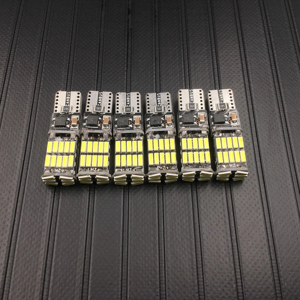 Светодиодсветодиодный лампа Canbus T10 W5W 194 501 без ошибок с чипом 26 SMD 4014 для чтения