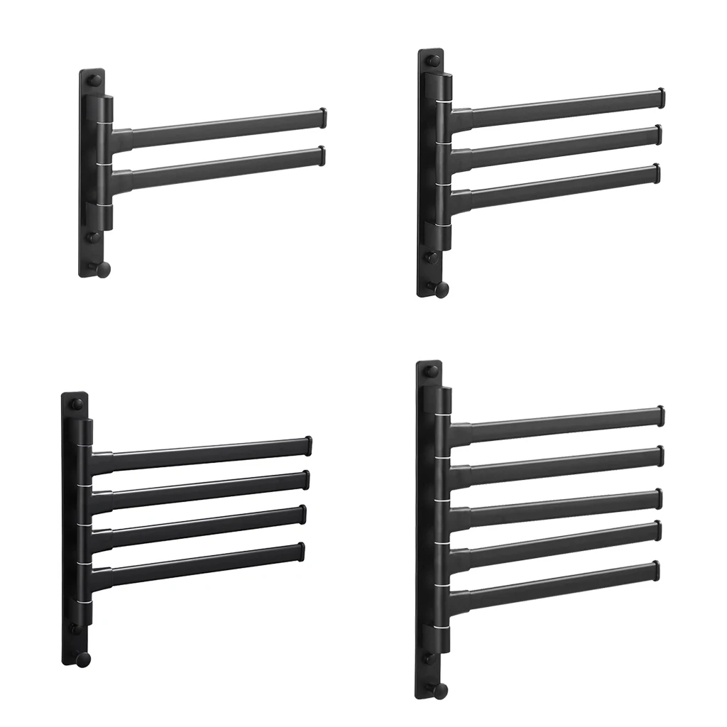 

Wall Mount Hand Towel Rack Bar Swing Hanger Multi Arm Home Bathroom Kitchen