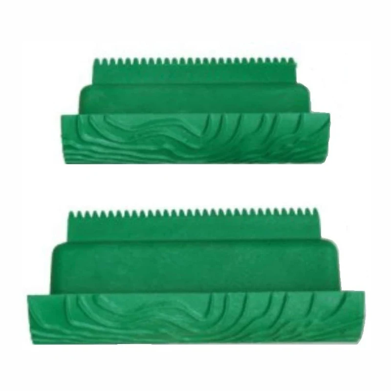 

2 шт. M-образная деревянная текстура, декоративный инструмент, гриль, резиновая живопись, зеленый (MS8L)