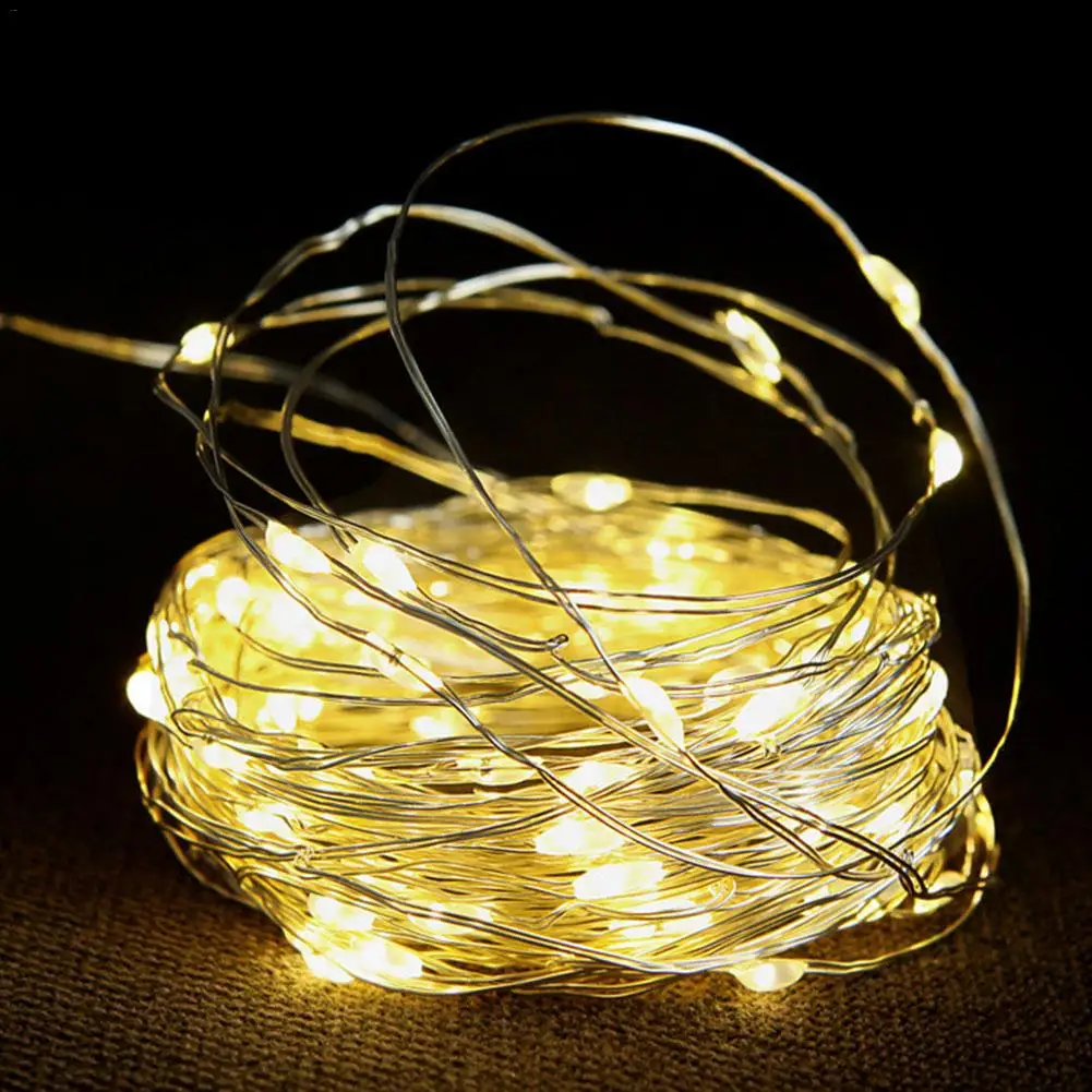 20 м 200LED Солнечный свет шнура медный провод лампа 8 режимов освещения