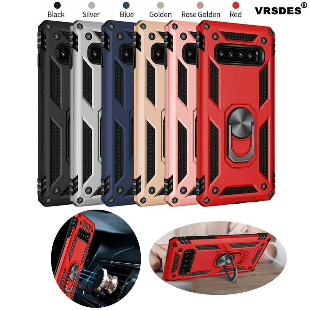 Магнитный автомобильный чехол с кольцом держателем для Samsung Galaxy Note 10 + 5G Note10 9 8 S10E