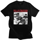 Манга Jujutsu кайсен футболка для Для мужчин с короткими рукавами короткая футболка с героями из японского аниме Юдзи Itadori Sukuna Футболка 100% хлопок Harajuku футболка Мерч