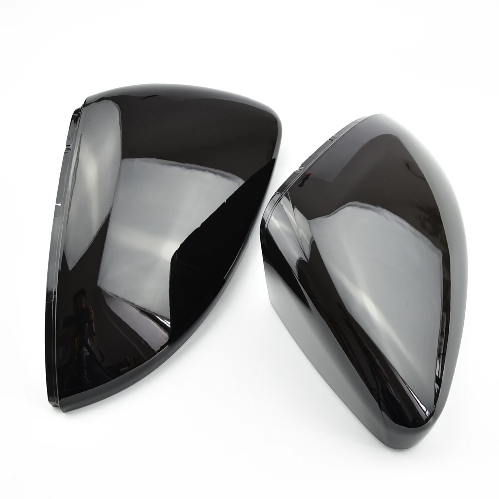 

2 pieces For VW Golf MK7 7.5 GTI 7 7R Mirror Covers Caps RearView Mirror Case Cover Carbon Look Bright Black Matte Chrome Cover