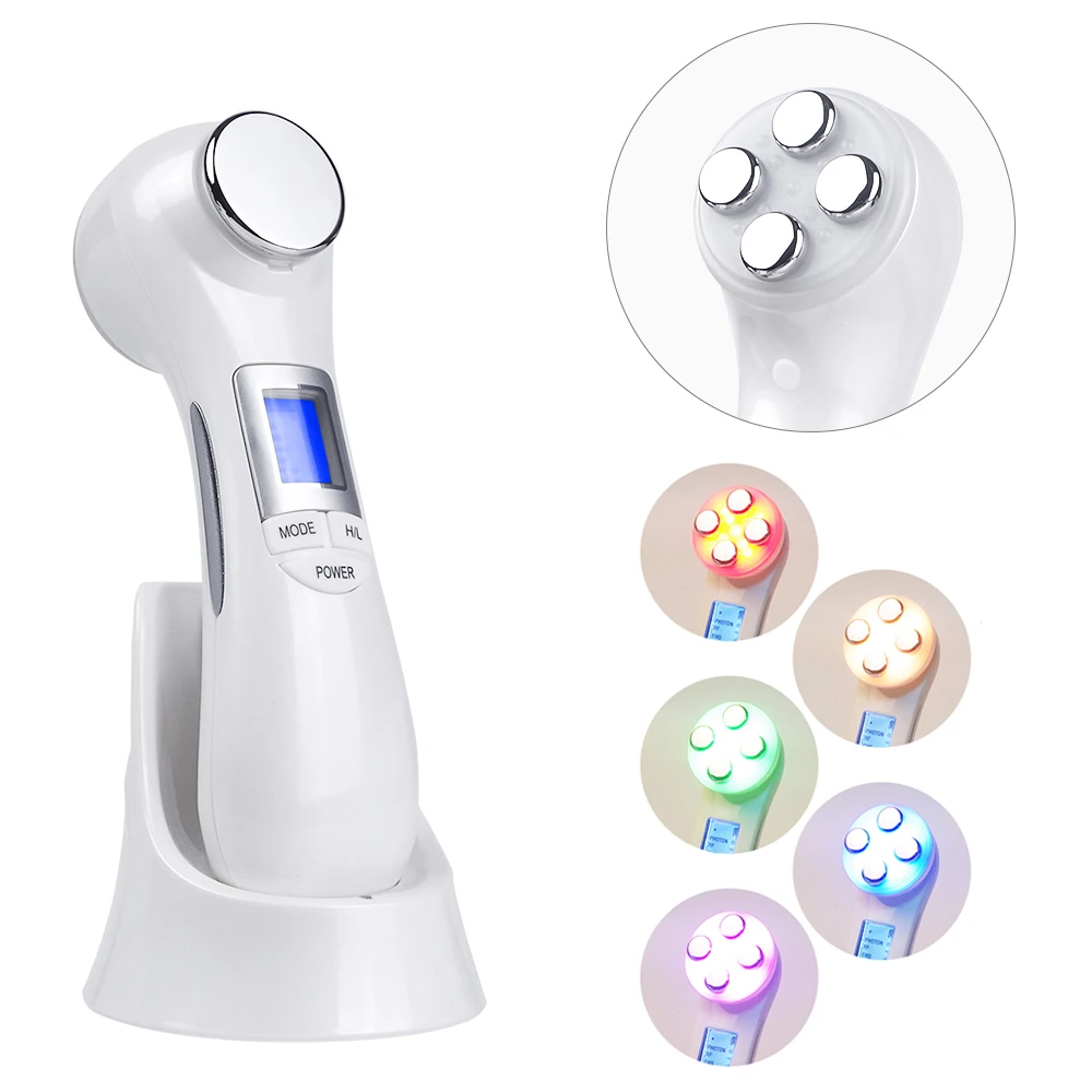

6 in 1 Face Photon RF Radio Frequency EMS Mesotherapy Led Light Therapy Microcurrent Ultrasonic Vibration Face Lifting Massager