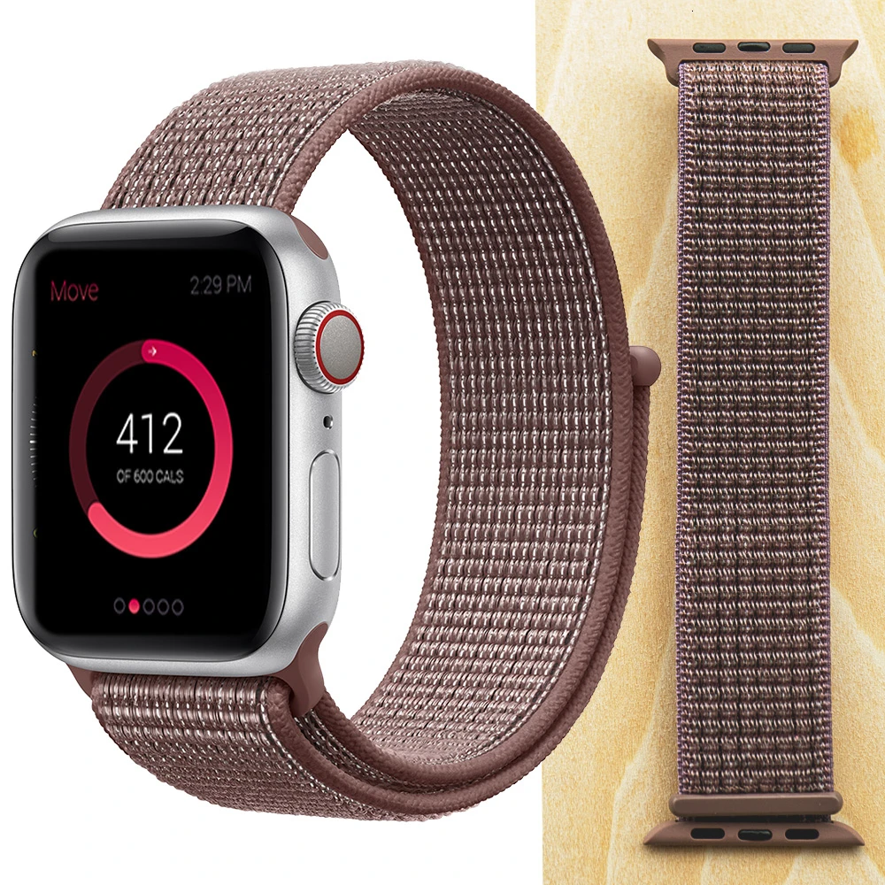 Высококачественный нейлоновый спортивный ремешок для Apple Watch, ремешок 44 мм, серия 5, 4, 3, 2, 1, дышащий тканый ремешок 42 мм, iwatch 40 мм, 38 мм - Цвет ремешка: Smokey
